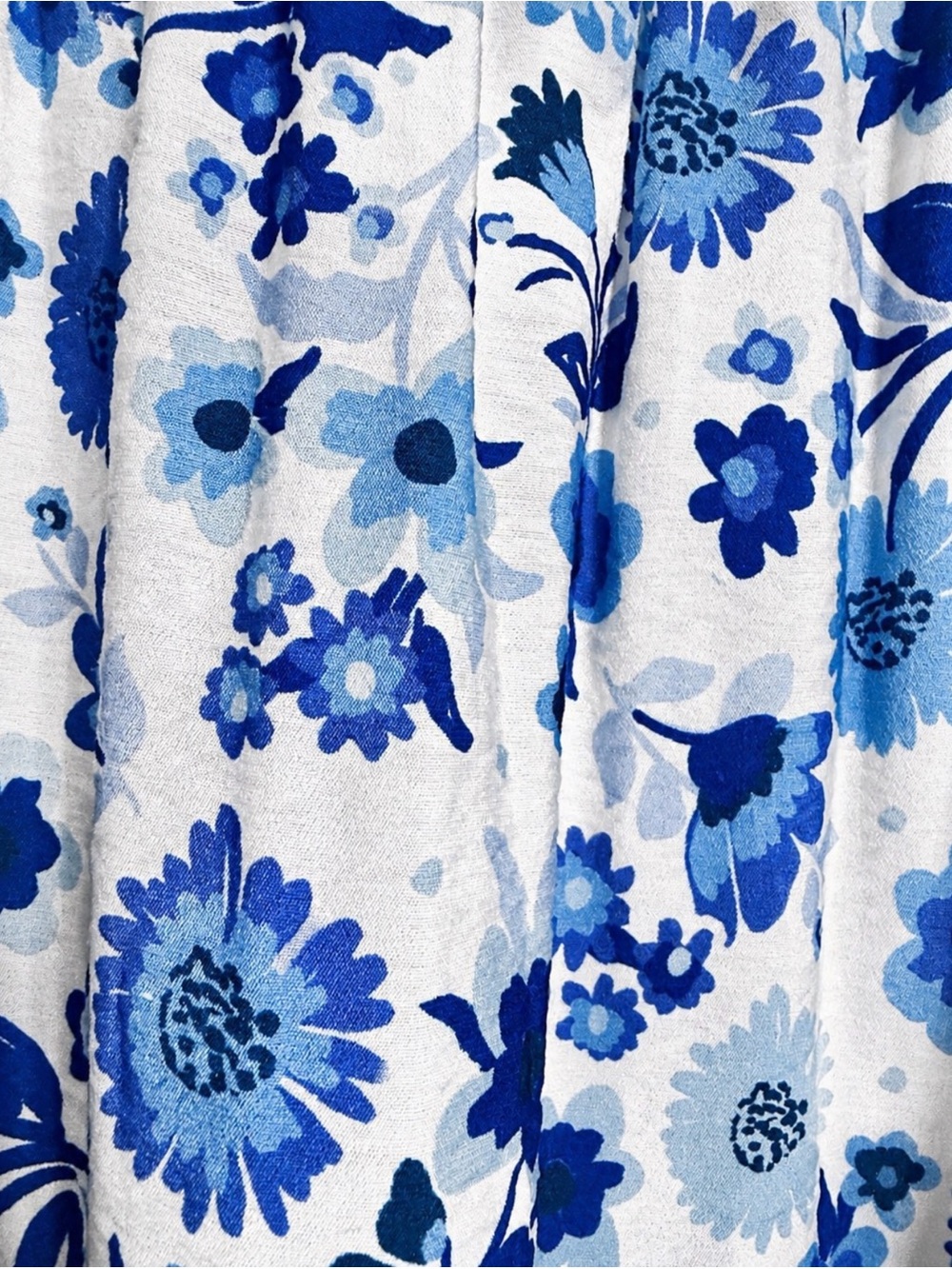Les Amis Blue White Floral Tiered Maxi Skirt Boho Coastal Summer ~ Size L ~ NWOT - Picture 4 of 6